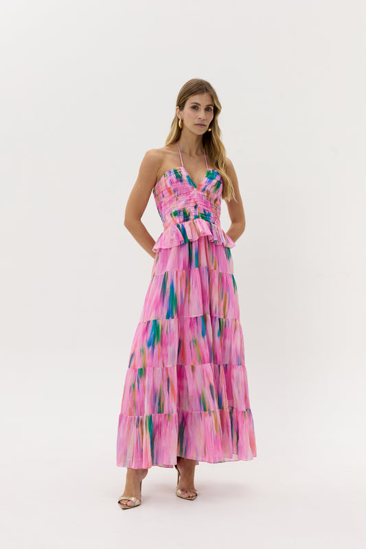 VESTIDO AQUARELA LONGO ESTAMPADO