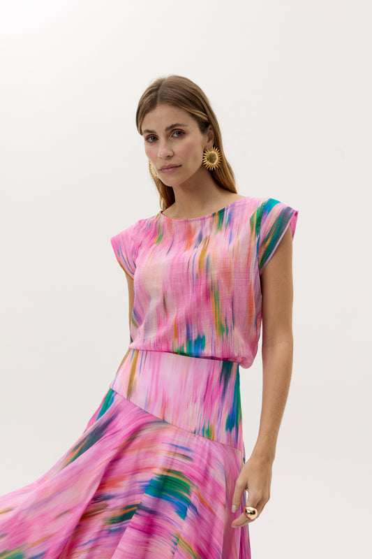 BLUSA AQUARELA ESTAMPADA