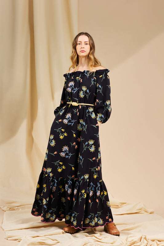 VESTIDO BOTANIC PRETO