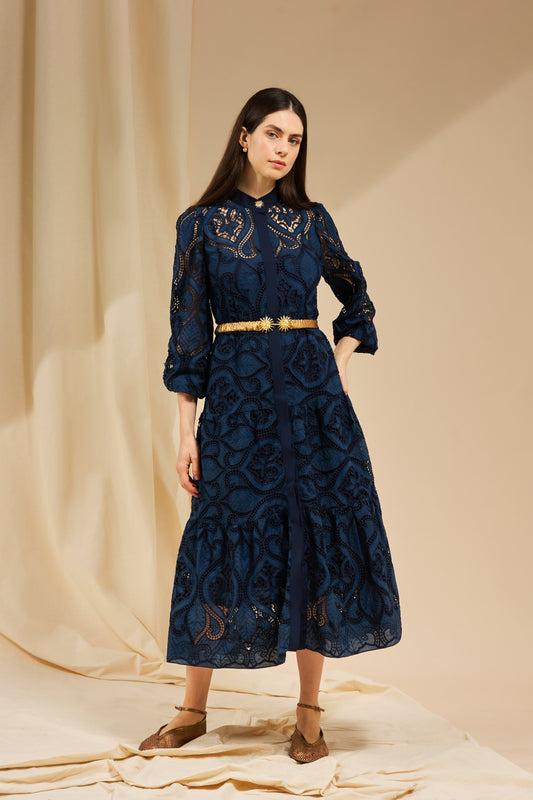 VESTIDO AZZURRI AZUL MARINHO