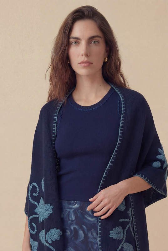 ECHARPE ELZA AZUL MARINHO