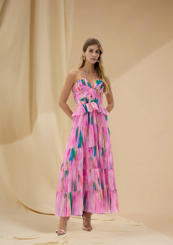 VESTIDO AQUARELA LONGO ESTAMPADO