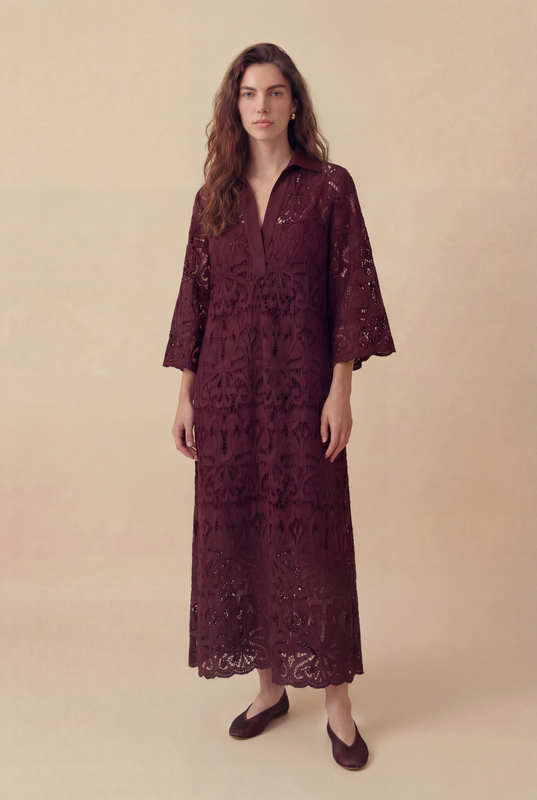 VESTIDO CATTLEYA BORDO