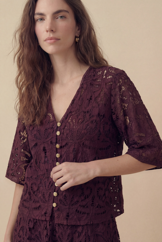 BLUSA CATTLEYA BORDO